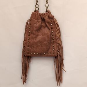 Brown Fringe Leather Bag